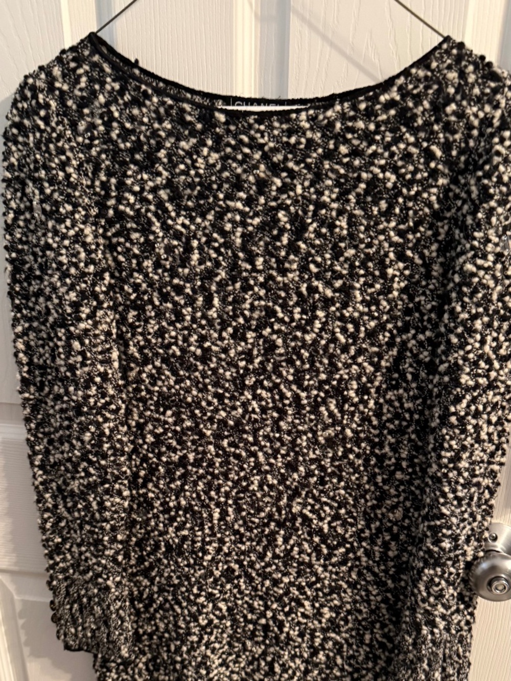 Vintage Chanel Dress with gold Chanel accent buttons on sleeve